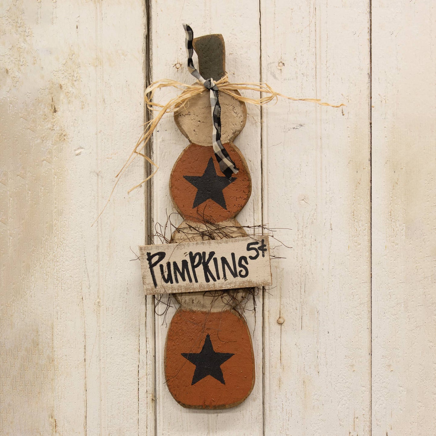 Rustic Wood Skinny Pumpkins Stack - 24"H