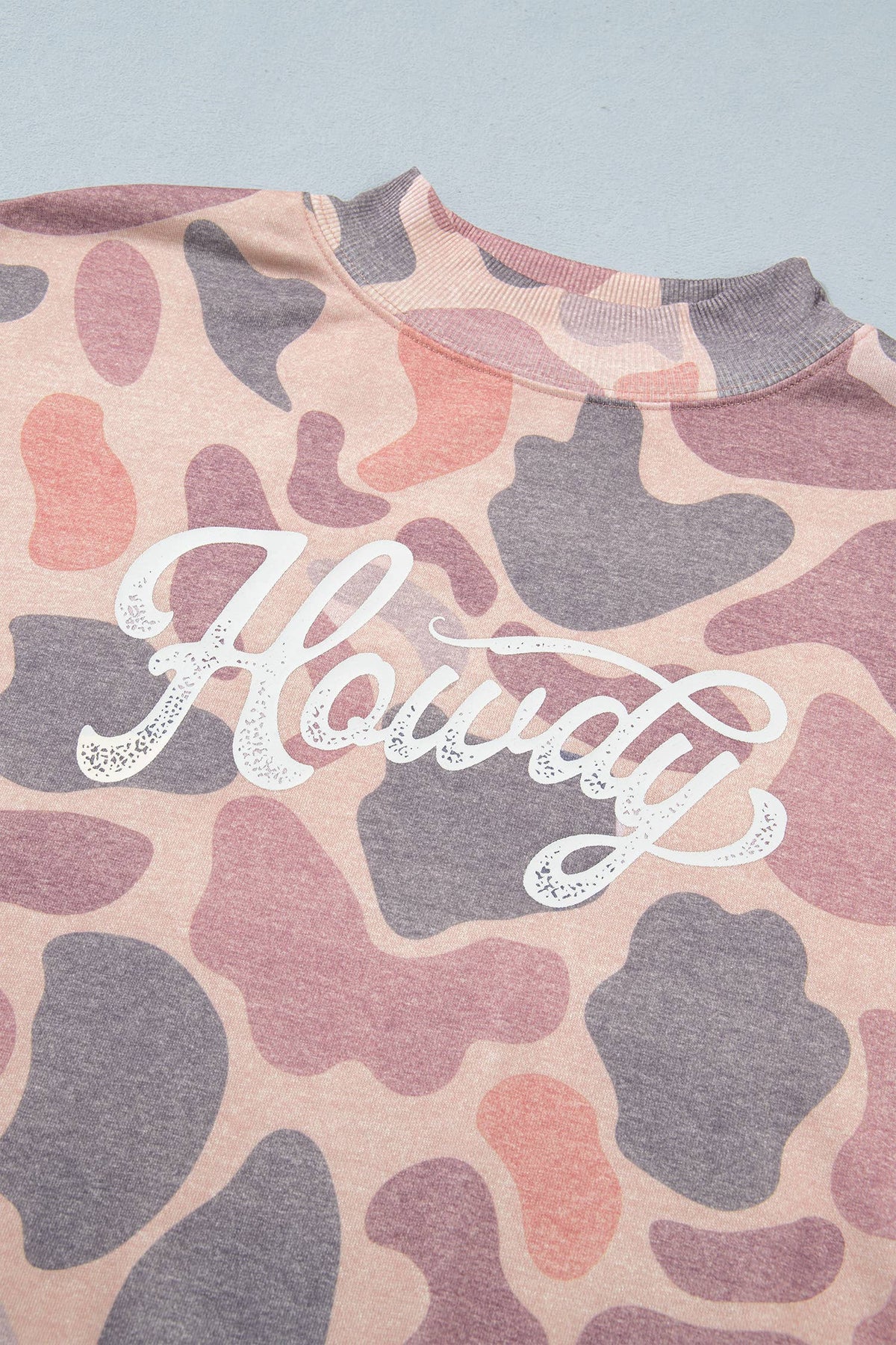 Camo Howdy Western Pullover Mock Neck Sweatshirt