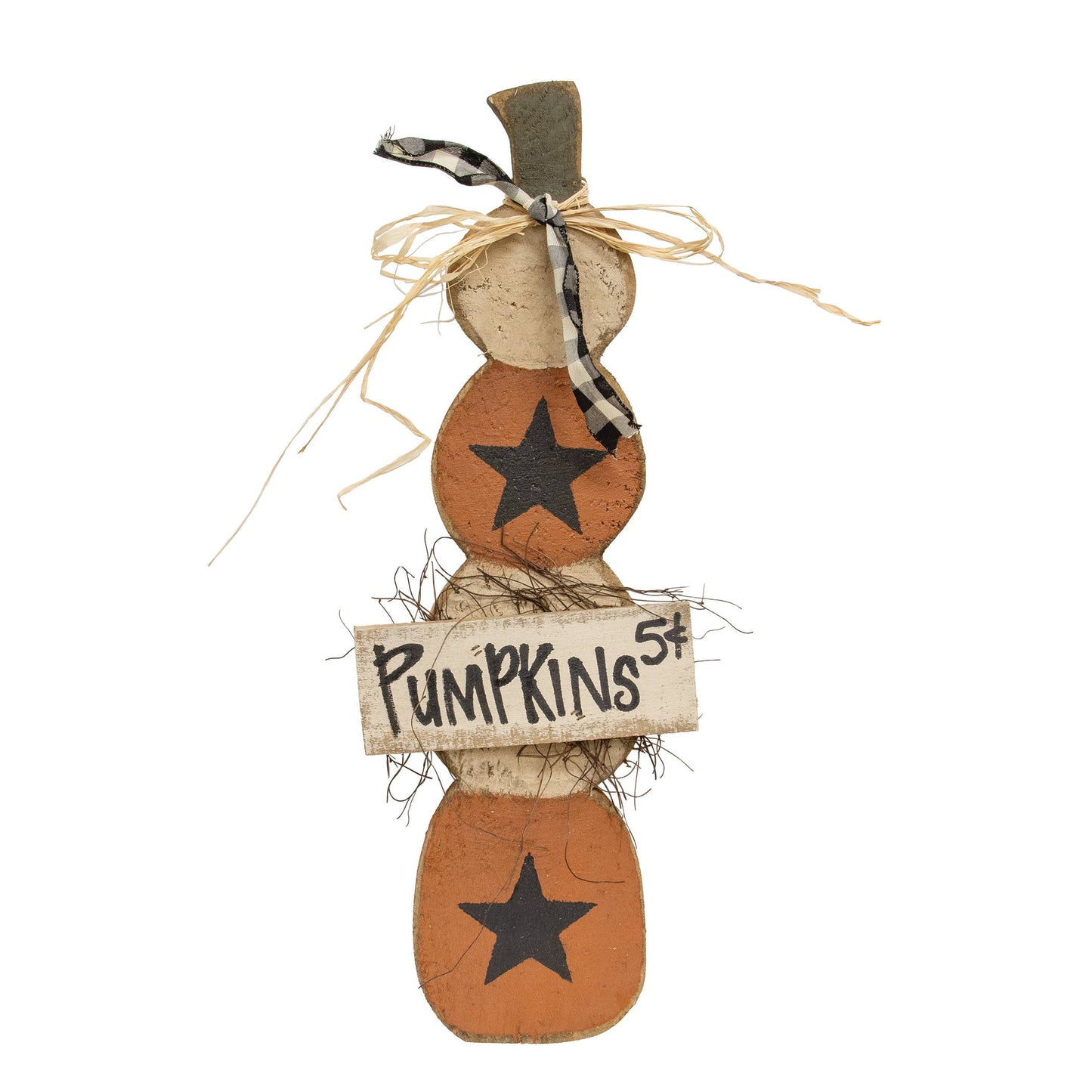 Rustic Wood Skinny Pumpkins Stack - 24"H