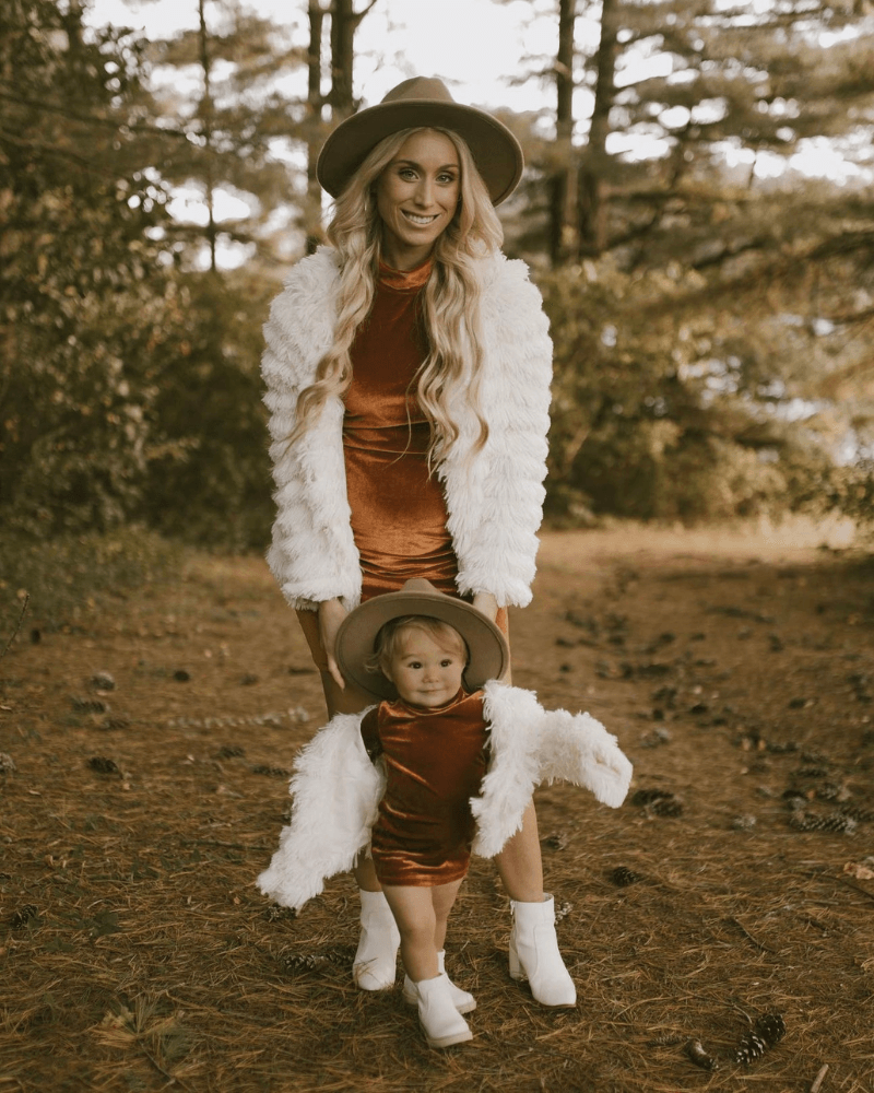 Mommy & Me Delta Mock Neck Dress - Mommy Version