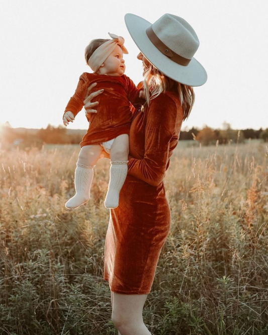 Mommy & Me Delta Mock Neck Dress - Mommy Version