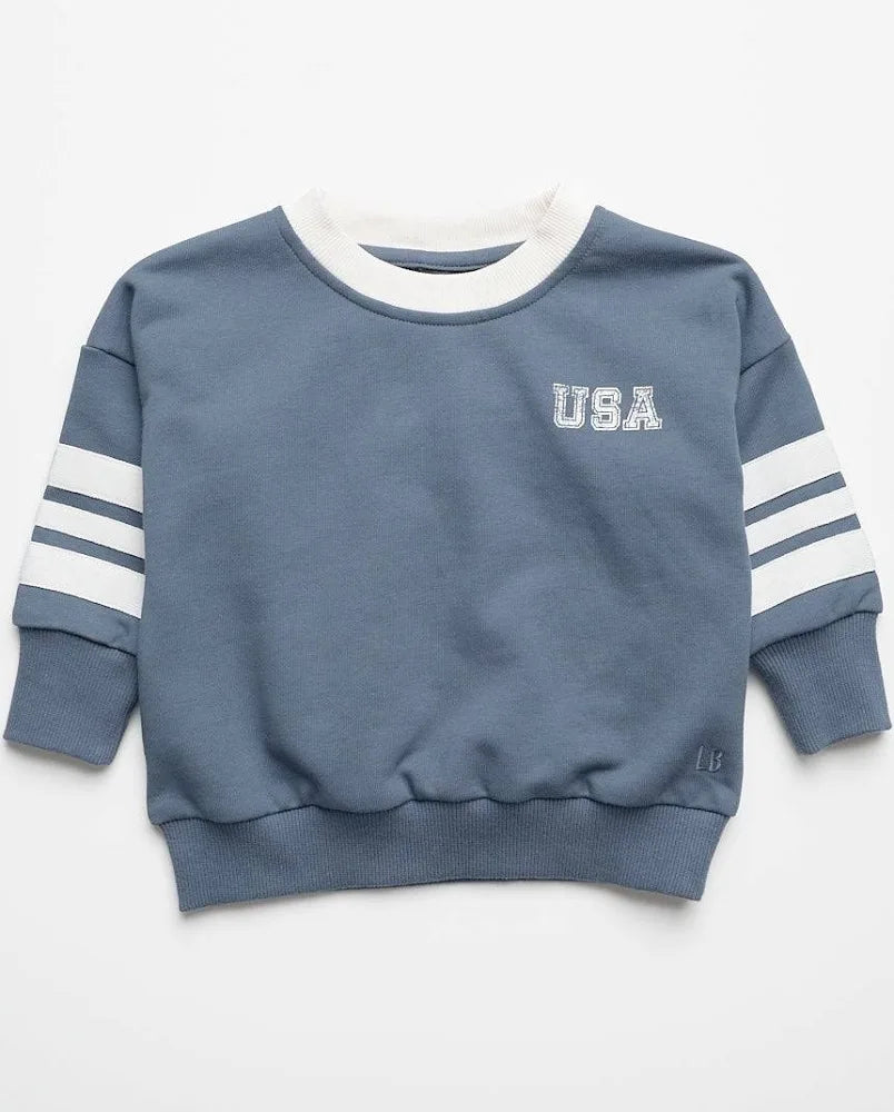 USA Lightweight Crewneck - Worn Indigo