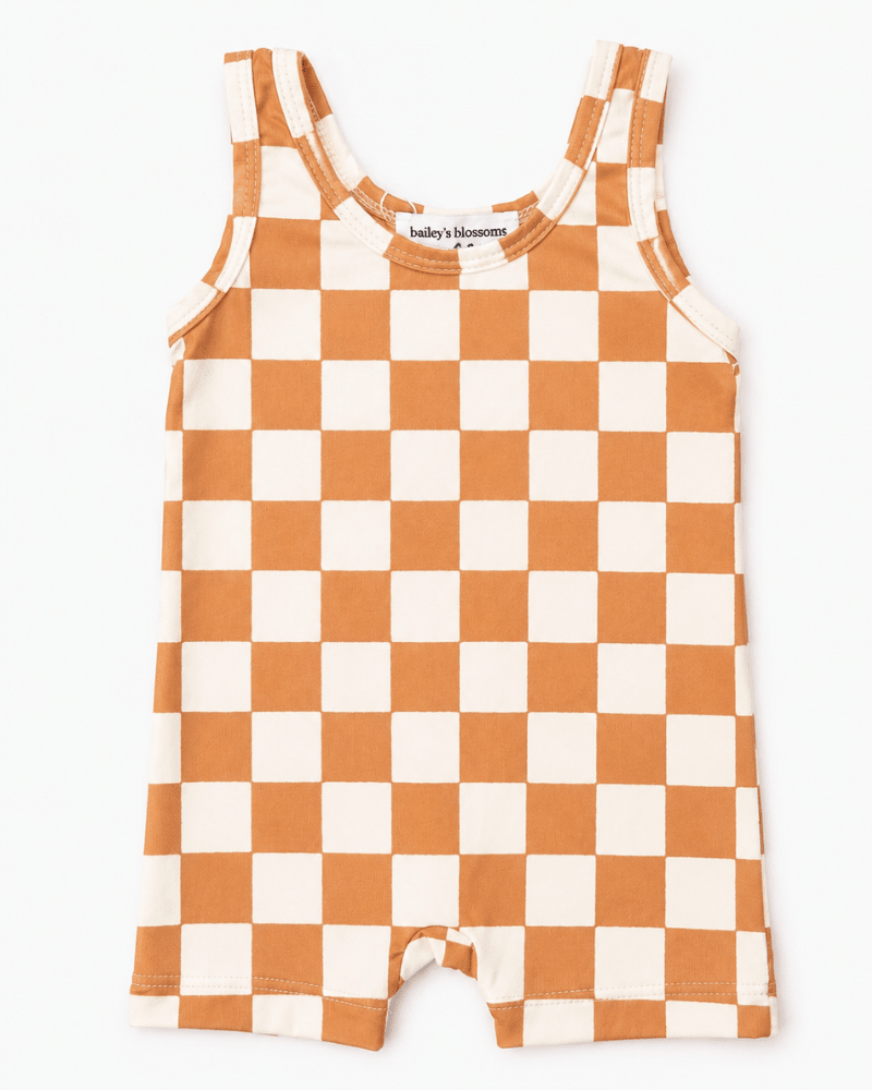 Gigi Bikeshort Romper - Orange Sunrise
