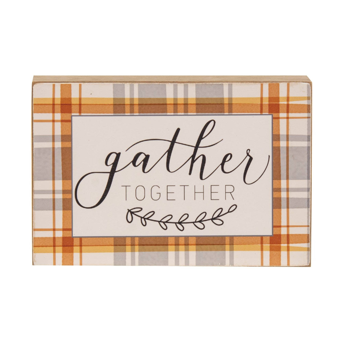 Gather Together Plaid Box Sign