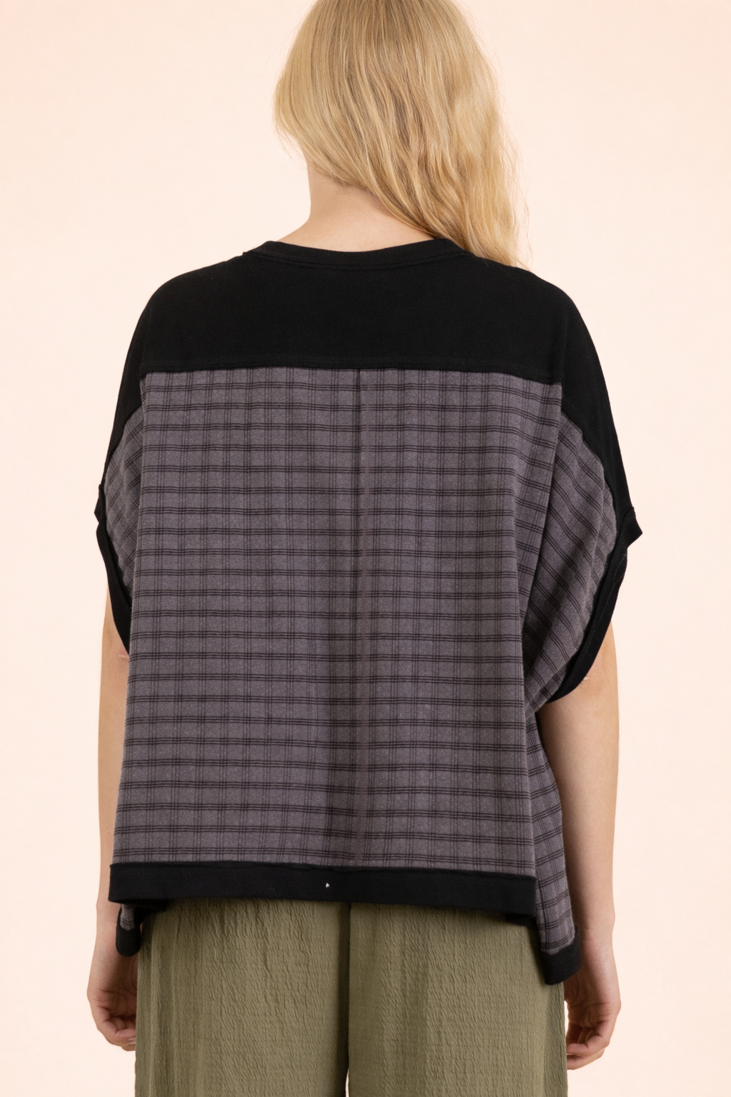 VERY J-Dolman Sleeve Textured Knit Casual Top - BLACK