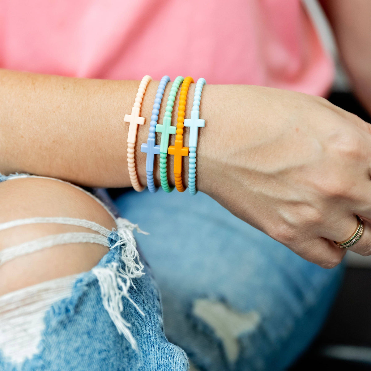Ryan & Rose - Jesus Bracelets - 5 Packs - Waves / Medium