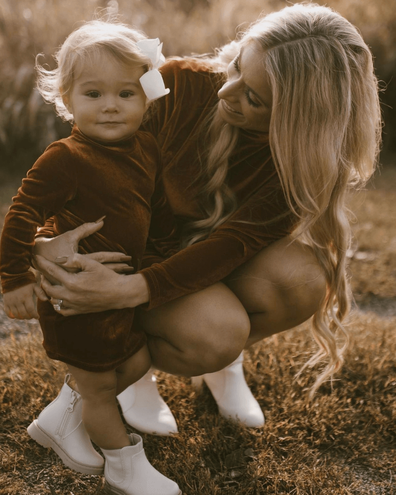Mommy & Me Delta Mock Neck Dress - Mommy Version