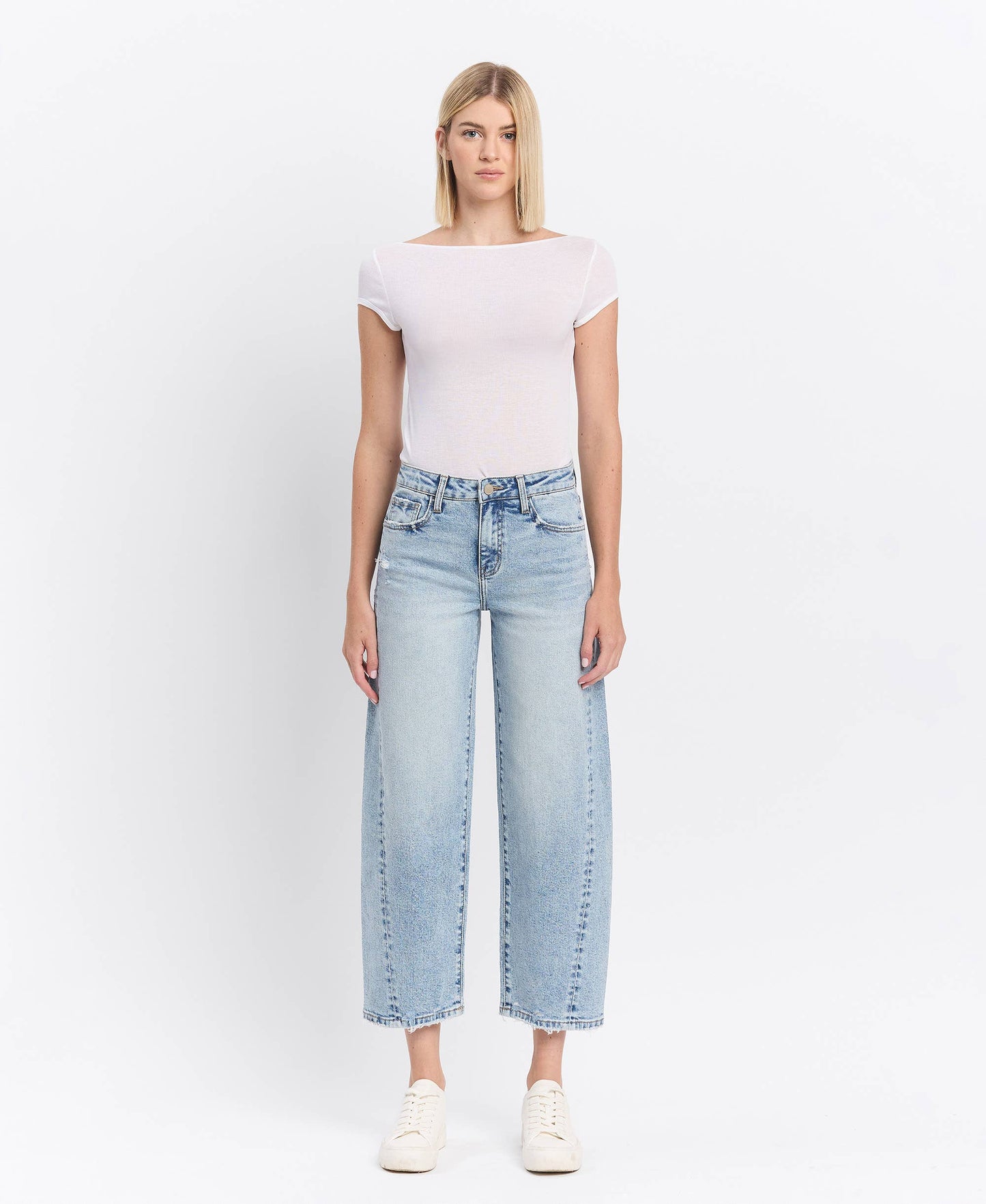 HIGH RISE TWIST BARREL JEANS PAPER TRAILS